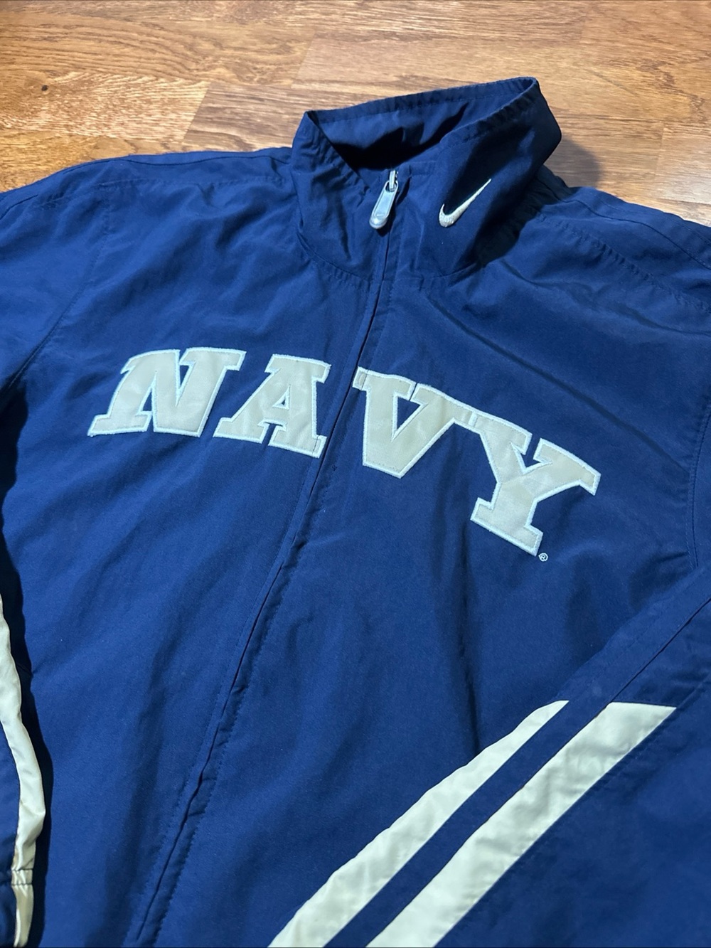 Navy Midshipmen Track Jacket Women’s Small Blue Gold Full Zip Nike Windbreaker